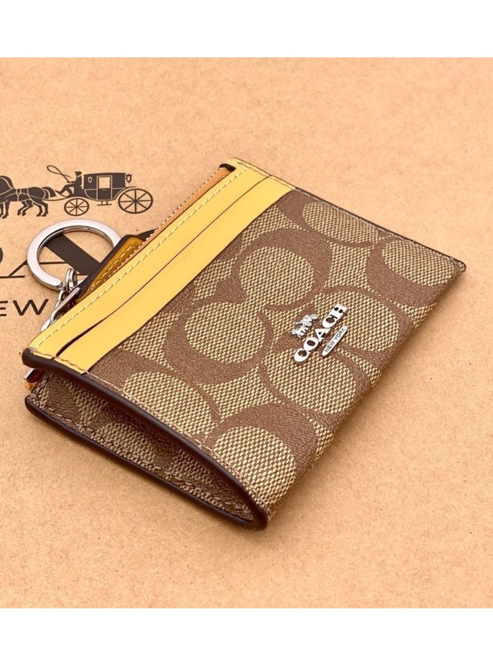 Coach Mini Skinny ID Case Small Wallet in
Signature Canvas